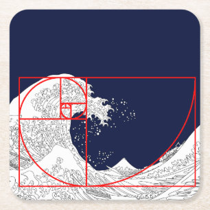 Fibonacci-sekvensen och den Underbara vågen Underlägg Papper Kvadrat
