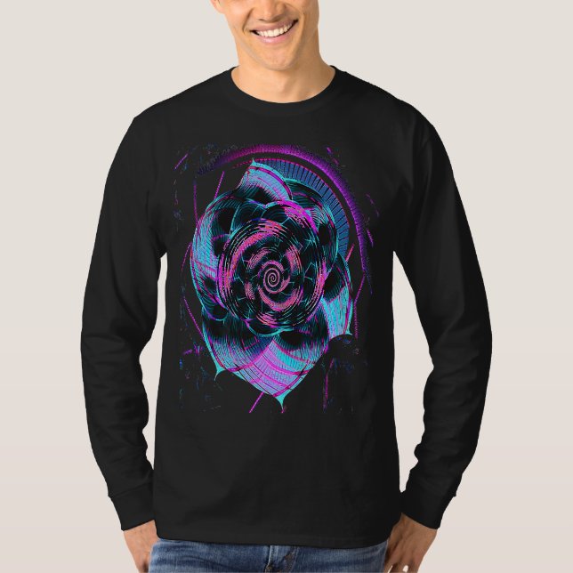 Fibonacci Sequence Flower Vaporwave Aesthetics T Shirt (Framsida)