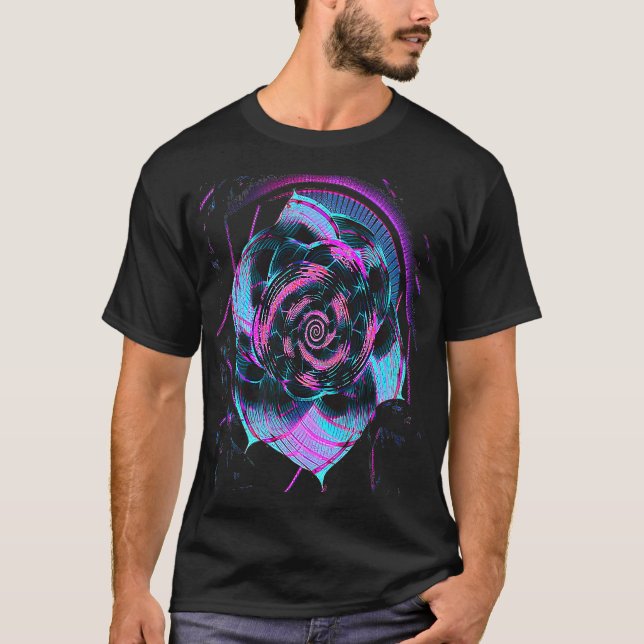 Fibonacci Sequence Flower Vaporwave Aesthetics T Shirt (Framsida)