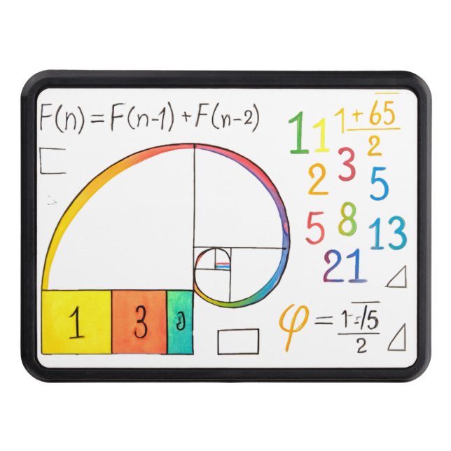 Fibonacci Sequence & Golden Ratio Art Print Dragkroksskydd (Framsidan)
