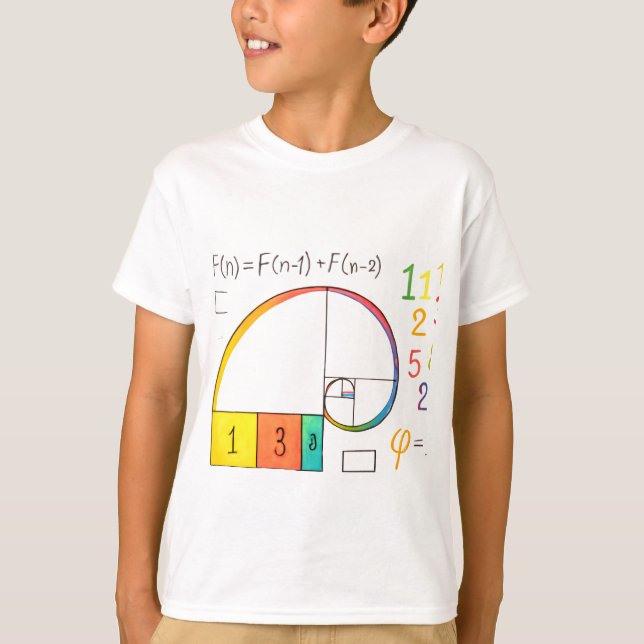 Fibonacci Sequence & Golden Ratio Math T-Shirt (Framsida)