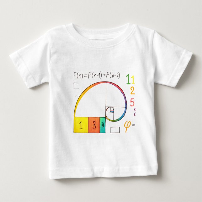 Fibonacci Sequence & Golden Ratio Math T-Shirt (Framsida)