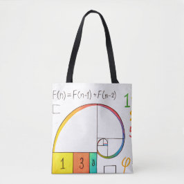 Fibonacci Sequence & Golden Ratio Math Tote Bag Tygkasse