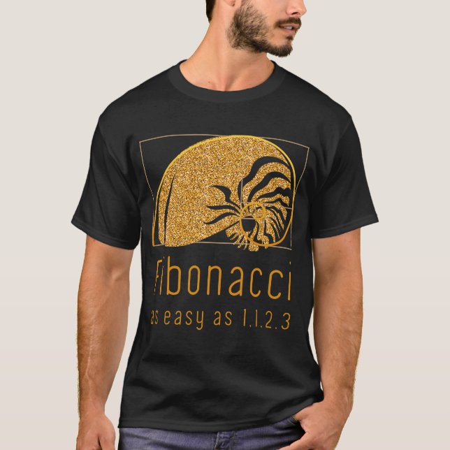 Fibonacci Sequence & Golden Ratio Nature Nautilus T Shirt (Framsida)