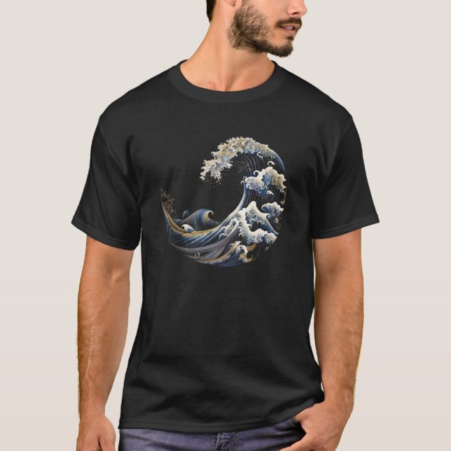 Fibonacci Sequence Kanagawa Wave T Shirt (Framsida)