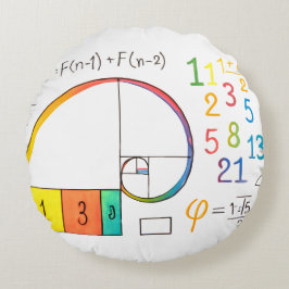 Fibonacci Sequence Math Pillow Rund Kudde