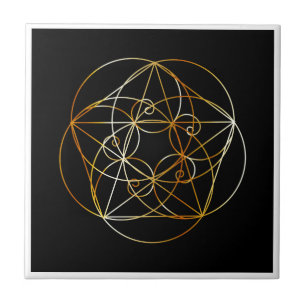 Fibonacci spiral den sakrala geometrin kakelplatta