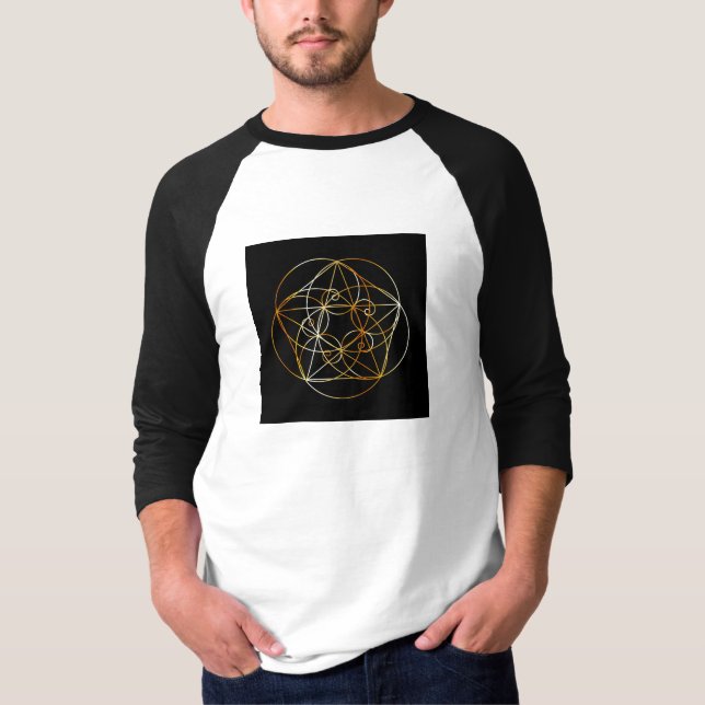 Fibonacci spiral den sakrala geometrin tee shirt (Framsida)