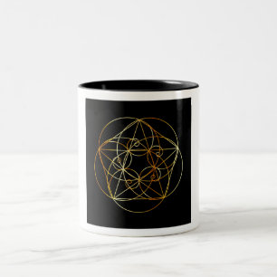 Fibonacci spiral den sakrala geometrin Två-Tonad mugg