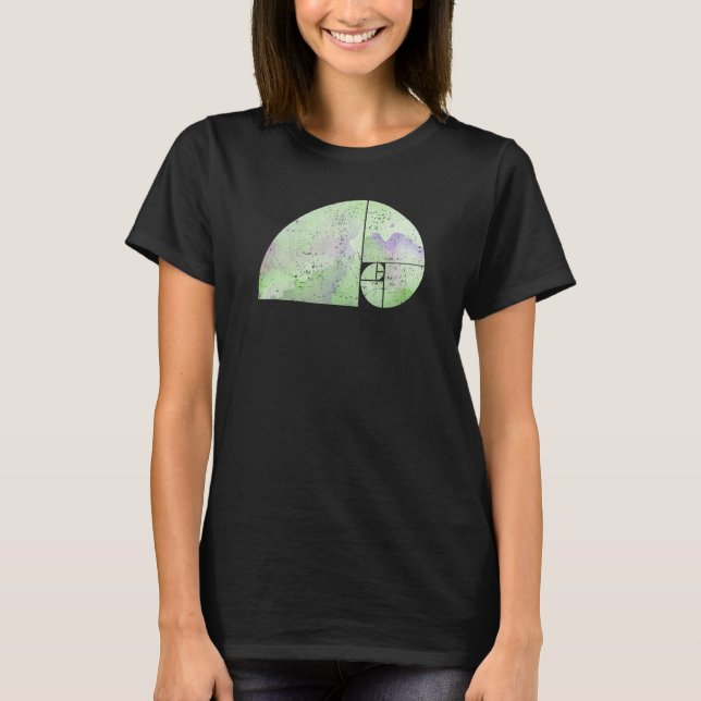 Fibonacci Spiral Elefant   Gyllene Snittet   grung T Shirt (Framsida)
