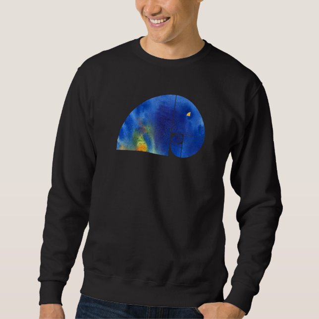 Fibonacci Spiral Elefant  Gyllene Snittet  grungy  Lång Ärmad Tröja (Framsida)
