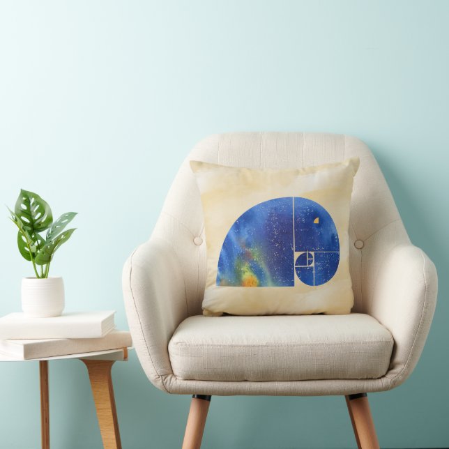 Fibonacci Spiral Elephant - Golden Ratio 1 Kudde (Stol)