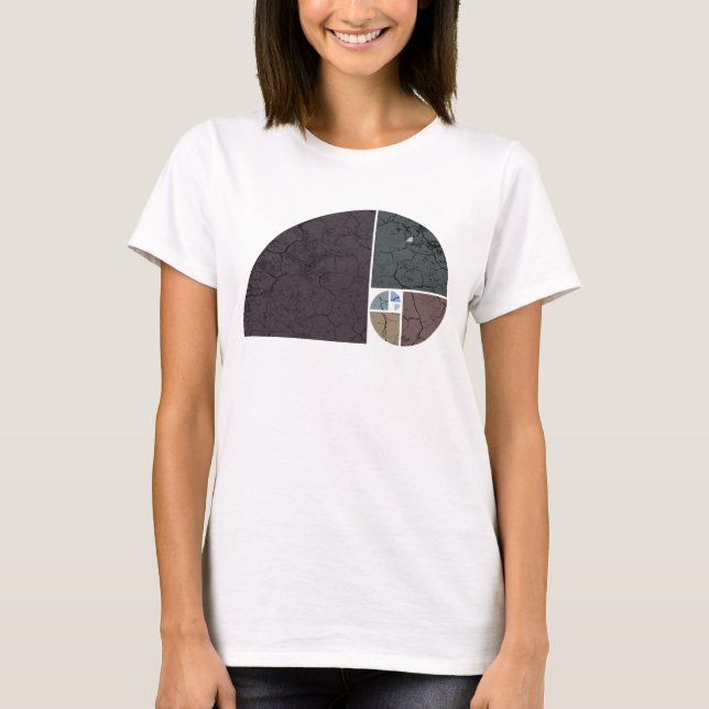 Fibonacci Spiral Elephant - Golden Ratio 2 T Shirt (Framsida)