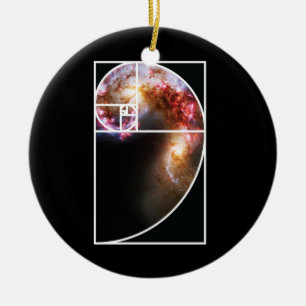 Fibonacci spiral galax julgransprydnad keramik