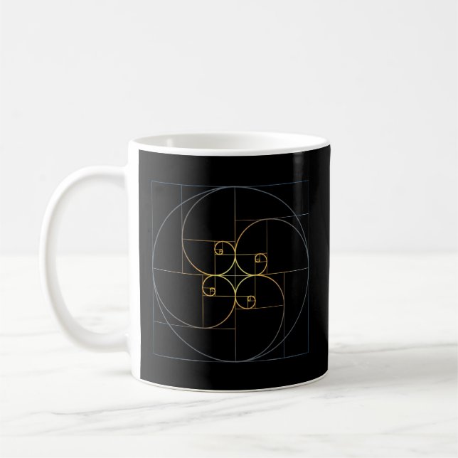 Fibonacci Spiral Golden Ratio Geometry Architectur Kaffemugg (Vänster)