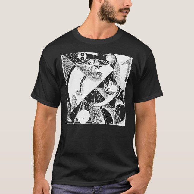 Fibonacci Spiral, Golden Ratio, Helig Geometry T Shirt (Framsida)