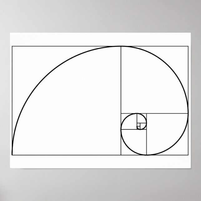 Fibonacci Spiral Golden Ratio Poster (Framsidan)