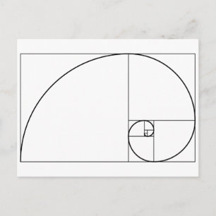 Fibonacci Spiral Gyllene Snittet Vykort