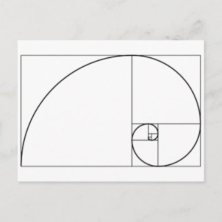 Fibonacci Spiral Gyllene Snittet Vykort
