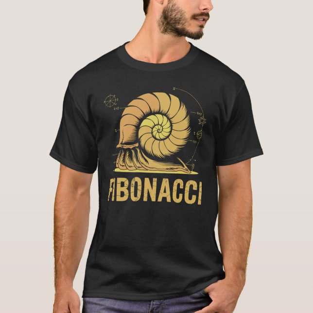 Fibonacci Spiral Illustration Math Science T Shirt (Framsida)