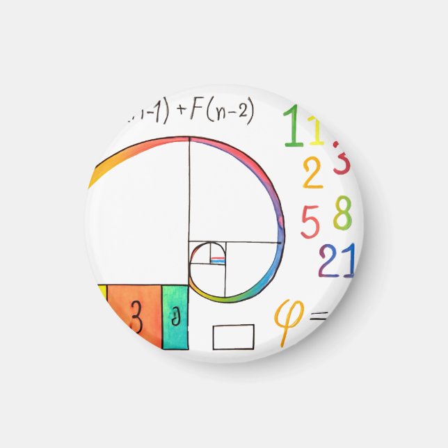 Fibonacci Spiral Magnet (Framsidan)