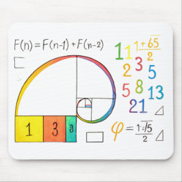 Fibonacci Spiral Math Mousepad Musmatta
