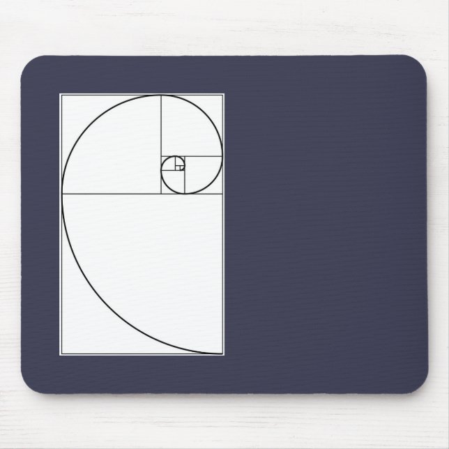 Fibonacci spiral mousepad musmatta (Framsidan)