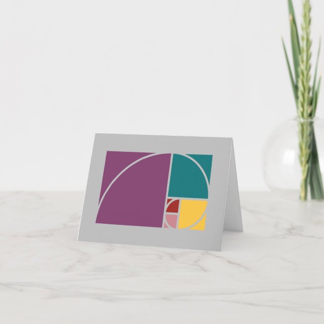 Fibonacci spiral och gyllene rektanglar kort (Framsida)