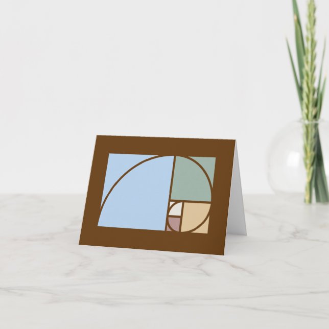 Fibonacci spiral och gyllene rektanglar kort (Framsida)