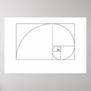 Fibonacci spiral poster
