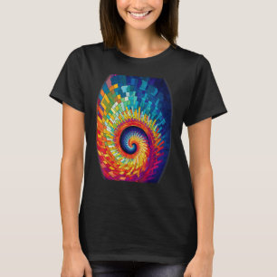 Fibonacci Spiral Psychedelic Färg Abstr T Shirt