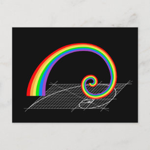 Fibonacci Spiral Rainbow Stigning Vykort