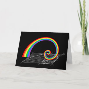 Fibonacci spiral regnbågeresning kort
