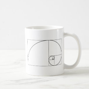 Fibonacci spiralt guld- förhållande kaffemugg