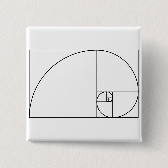Fibonacci spiralt guld- förhållande knapp (Framsida)