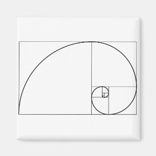 Fibonacci spiralt guld- förhållande magnet