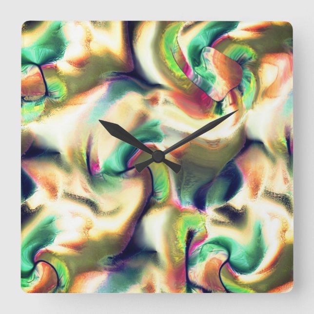 Fibrer av färgad, defekt gradient fyrkantig klocka (Framsida)