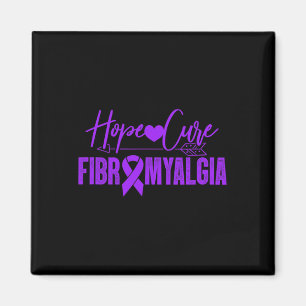 Fibro Awareness Hope Cure Fibromyalgia Lila Ribb Magnet