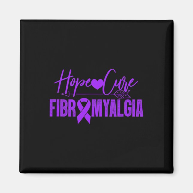 Fibro Awareness Hope Cure Fibromyalgia Lila Ribb Magnet (Framsidan)