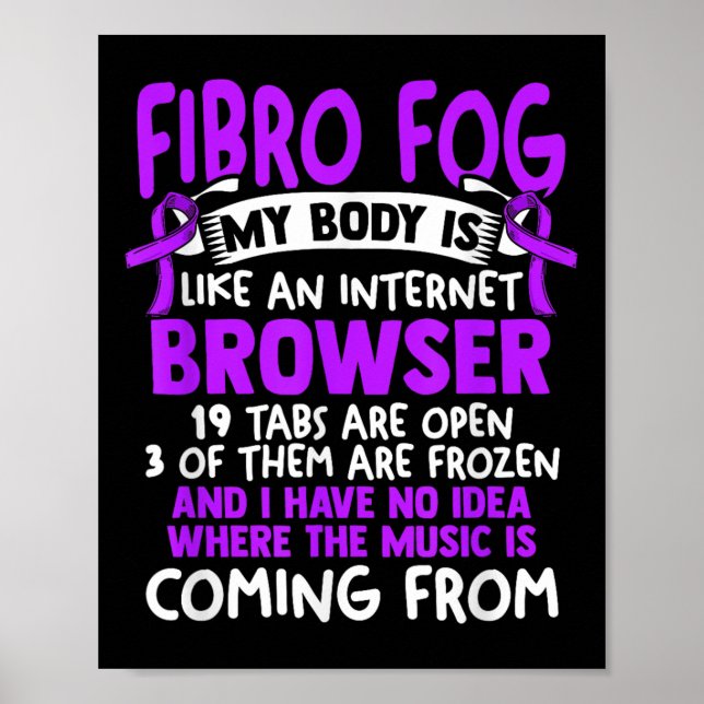 Fibro Fog - Fibro Survivor Funny Fibromyalgia Awar Poster (Framsidan)