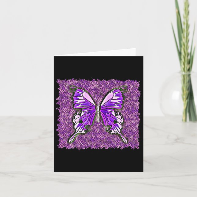 Fibro Lupus Stached Glass Butterfly Art Spoonie Kort (Framsida)