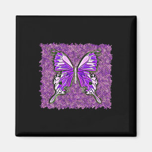 Fibro Lupus Stached Glass Butterfly Art Spoonie Magnet