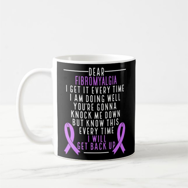 Fibro Warrior jag ska ta upp Fibromyalgia Awar Kaffemugg (Vänster)