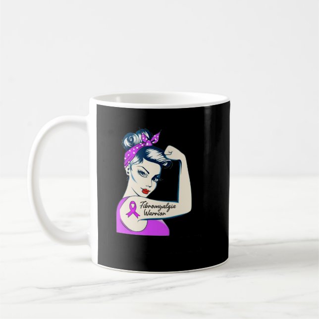 Fibro Warrior Obrytable Fibromyalgia Awareness Kaffemugg (Vänster)