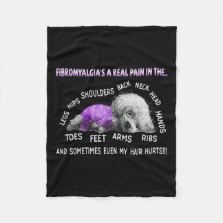 Fibromyalgi är en riktig bichon Frise Hund 1 Fleecefilt