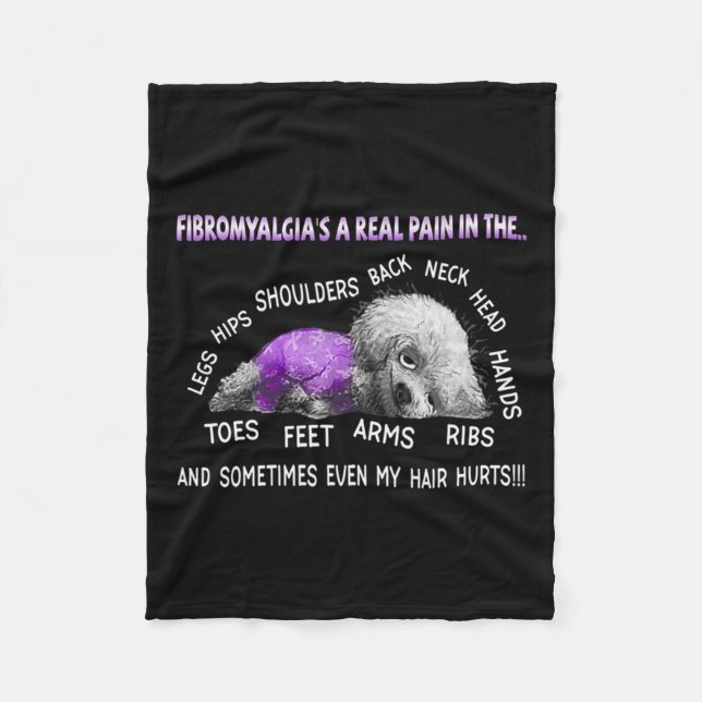 Fibromyalgi är en riktig bichon Frise Hund 1 Fleecefilt (Framsidan)