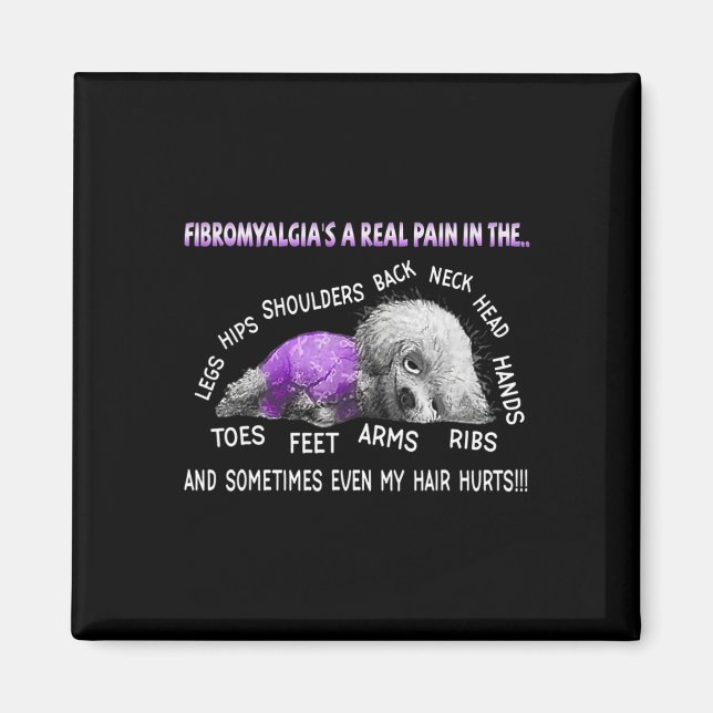 Fibromyalgi är en riktig bichon Frise Hund 1 Magnet (Framsidan)