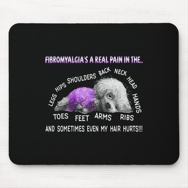 Fibromyalgi är en riktig bichon Frise Hund 1 Musmatta (Framsidan)
