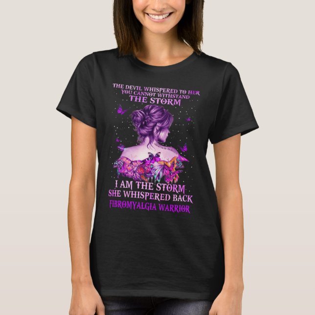 fibromyalgi butterfly warrior jag är stormen t shirt (Framsida)