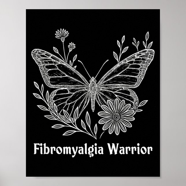 Fibromyalgi Krigare Medvetenhet Fjäril Osynlig Poster (Framsidan)